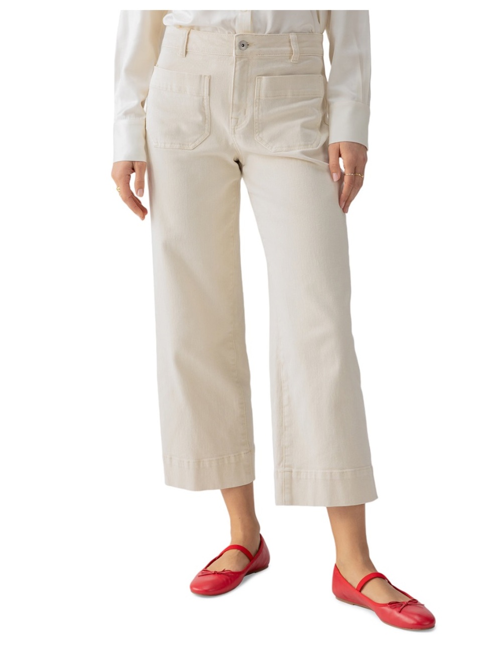 Sanctuary The Marine Mid-Rise Cropped Wide-Leg Jeans  Sz 31